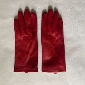 Red leather gloves